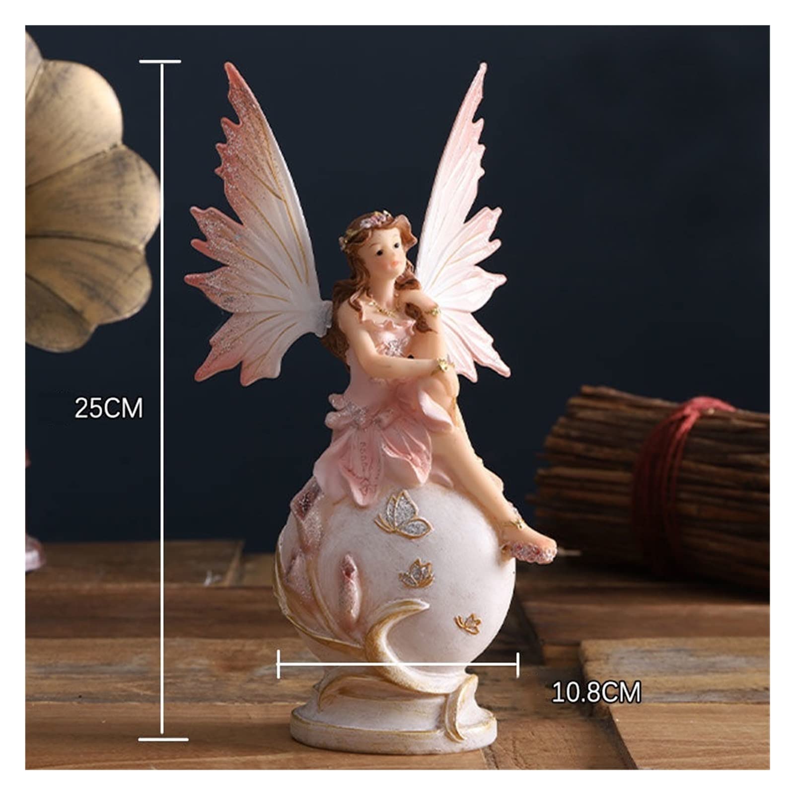 Amazon.co.jp: 美しい天使、ホームデコレーション、置物ミニチュア、花